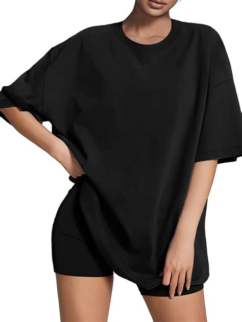 ATHMILE Womens Oversized T Shirts Loose Fit Crewneck Short Sleeve Tops ...