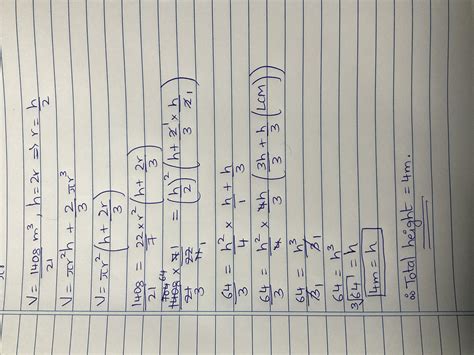 A room is in the form of cylinder surmounted by a hemi-spherical dome ...