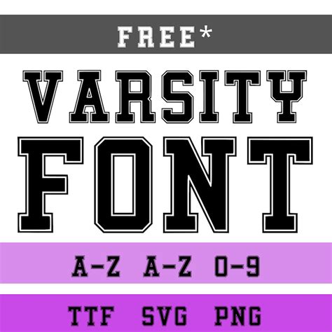 Buy Varsity Font. Letters Numbers PNG SVG Ttfs. Unbundle Installable ...