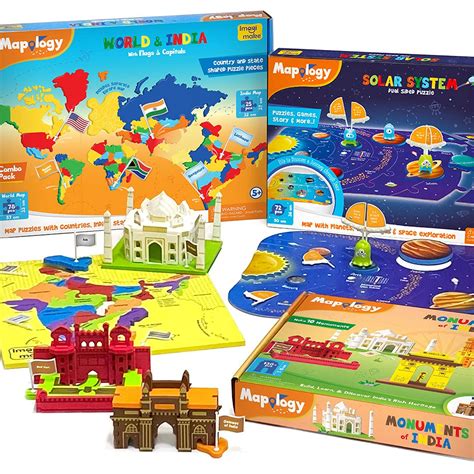 Buy Imagimake Mapology Ultimate Combo: India & World Map Puzzle, Solar ...