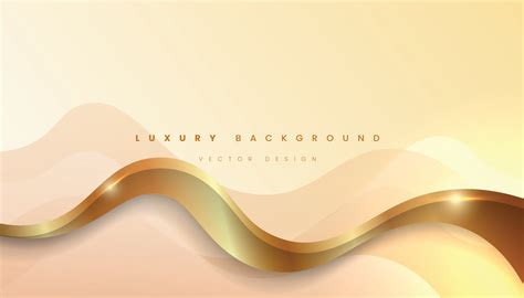 Abstract Yellow Luxury Background with Wavy Golden Line. Vector ...