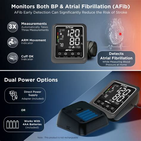 Dr Trust (USA) Atrial Fibrillation Automatic Dual Talking Digital Blood ...