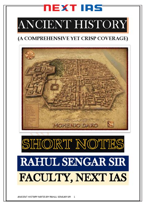 Ancient History Notes for UPSC Preparations by Rahul Sir - Studocu