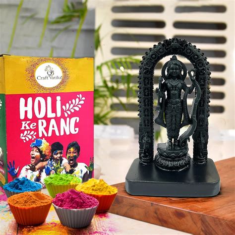 Buy CraftVatika Natural Holi Gulal Colour with Ram Lalla Idol Ayodhya ...