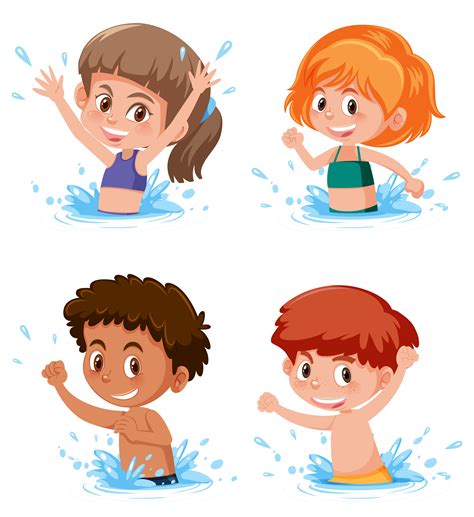Kids Splashing Clipart