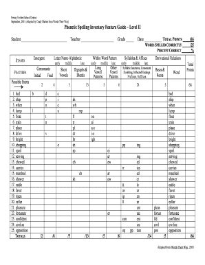 Fillable Online unify spelling anaylsis form Fax Email Print - pdfFiller