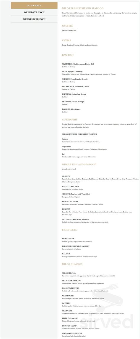 Milos Wine Bar menus in New York, New York, United States