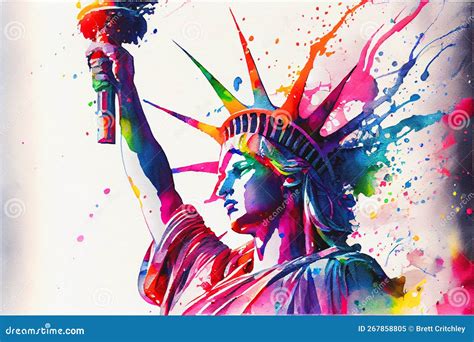 Statue of Liberty art stock illustration. Illustration of crown - 267858805