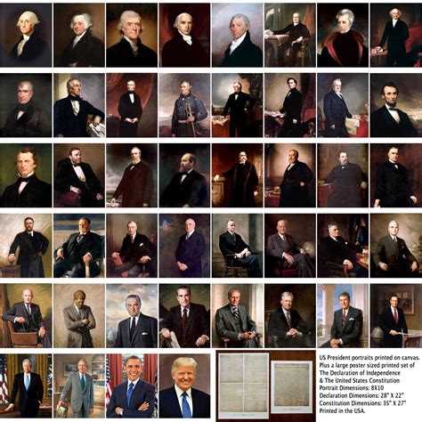 Printable Presidents Portraits