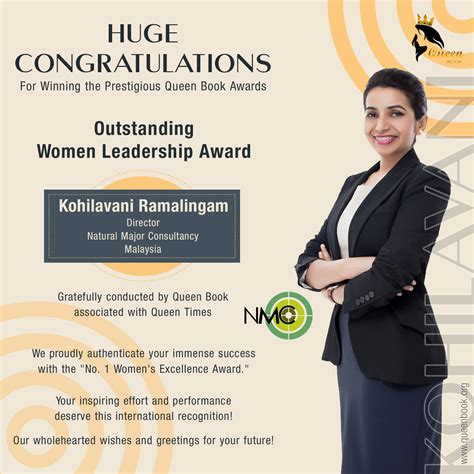 Kohilavani Ramalingam has own Outstanding Women Leadership Award