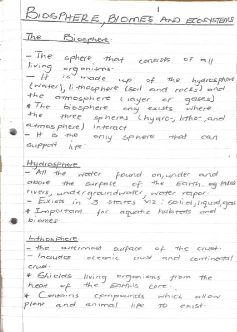 Final Exam Review: Ecosystems and the Biosphere (Course Code: XYZ) - Studocu