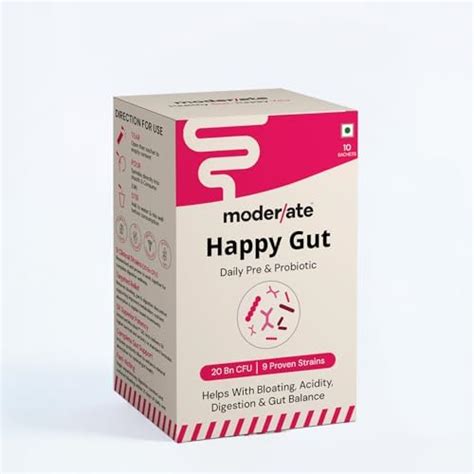 Moderate Happy Gut Pre & Probiotic Supplement |20 Billion CFU with 9 ...