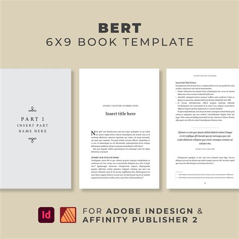 BERT Indesign Affinity Publisher Book Template | 6x9 Interior Pages ...