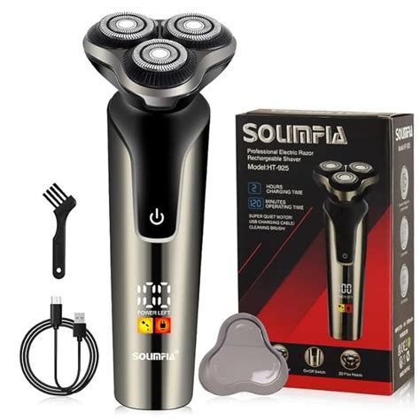 SOLIMPIA HT-925 Cordless Rechargeable Waterproof 3 Head Electric Shaver ...