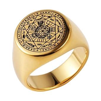 Buy HZMAN Seals of The Seven Archangels Rings Choker Statement Silver ...