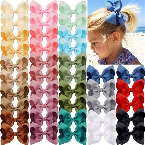 Amazon.com: JOYOYO 40Pcs 4.5" Hair Bows Alligator Clips, Grosgrain ...