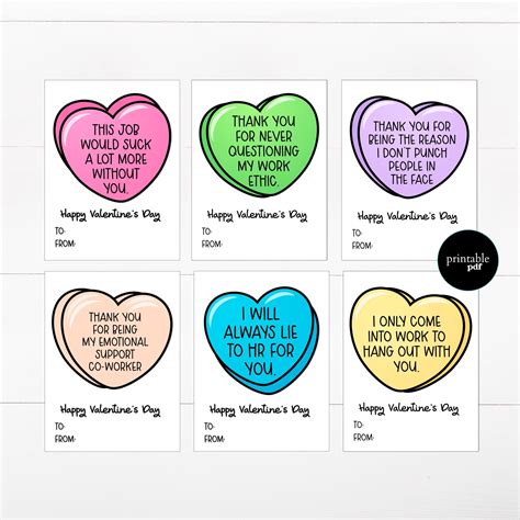PRINTABLE Funny Coworker Valentine's Day Cards | Coworkers valentines ...