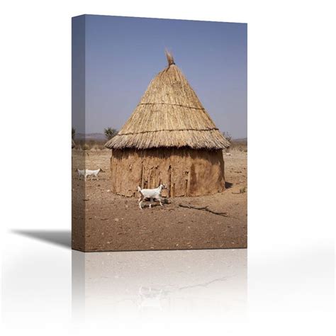 Karmakara Goats and hut in Himba Village, Opuwo, Namibia - Fine Art ...