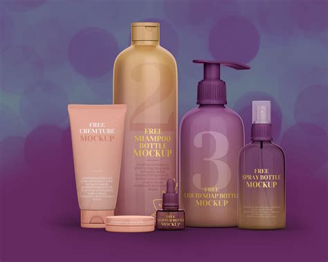 Free Bottle & Tube Cosmetic Mockup | Free PSD Templates