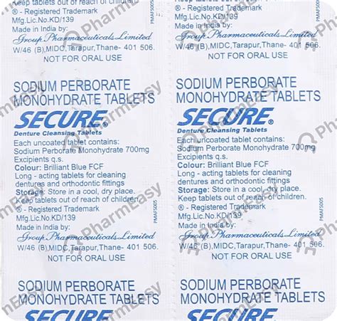 Buy Secure Denture 700 MG Dental Tablet (4) Online at Flat 15% OFF ...
