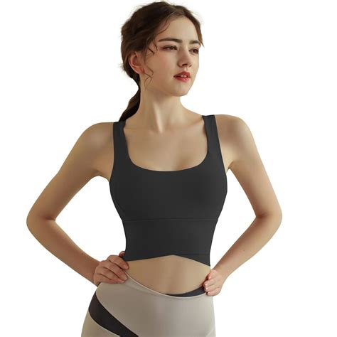 Yoga Sports Bra, Adjustable Criss-Cross Back Moisture-Wicking ...
