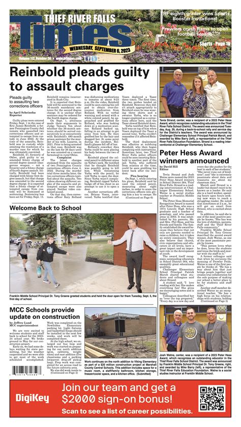 September 6, 2023 | Thief River Falls Times & Northern Watch – Official ...