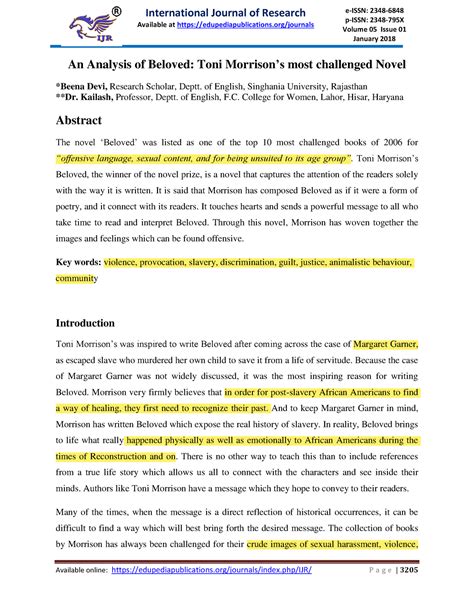 Beloved Analysis – Beloved Summary, Themes, Characters, & Analysis – DBSEG