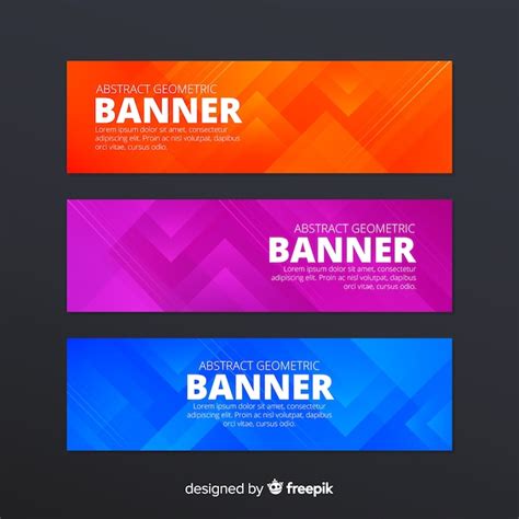 Abstract geometric banners | Free Vector