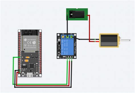 Image result for Door Lock System Using Battery Solenoid Lock Esp32 Cam Relay Module