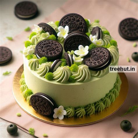 Matcha Oreo Cake Decoration Ideas