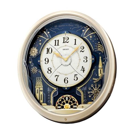 Seiko Silver-tone Metallic Oval Resin Wall Clock with LED Lights and ...