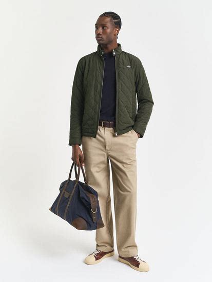 Shop Gant Men Green Solid Collar Jacket - GANT India