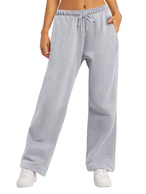 Douhoow Wide Leg Sweatpants for Women Elastic High Waist Baggy Pants ...