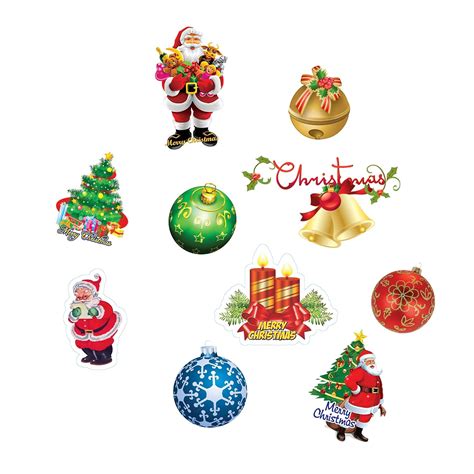 STICKER BAZAAR 2.3" by 2.3" Pack of 50 Christmas Tiny Cutout Stickers ...