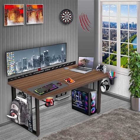 Xtreme M1-Gaming, Work & Study Desk. Large for PC, Dual Monitors, iMac ...