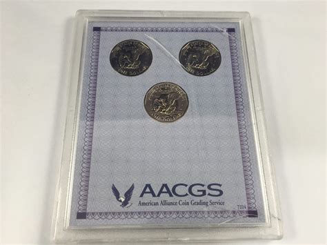 USA Cased & Graded 1980 Susan B. Anthony One Dollar Coins P/D/S Mints ...