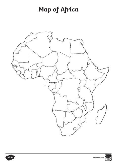 Blank Map of Africa - ba honours geography - Map of Africa twinkl visit ...
