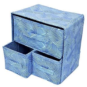 Kuber Industries Leheriya Print 2 Layer 3-Drawer Foldable Drawer Units ...