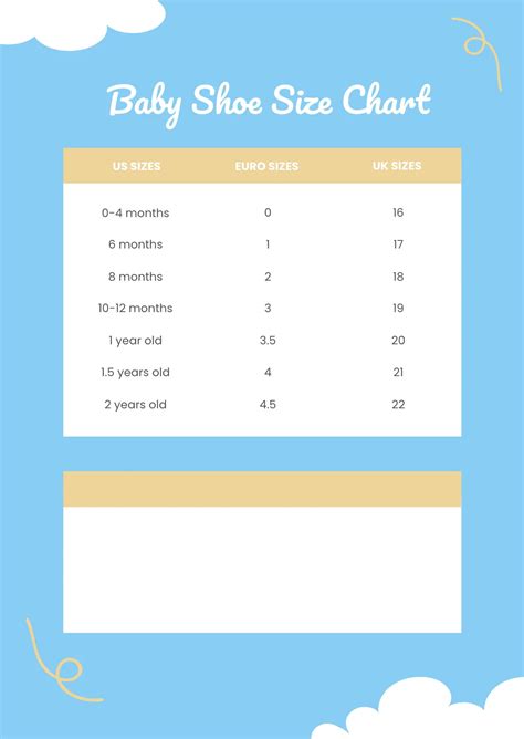Free Shoe Size Chart Templates, Editable and Printable
