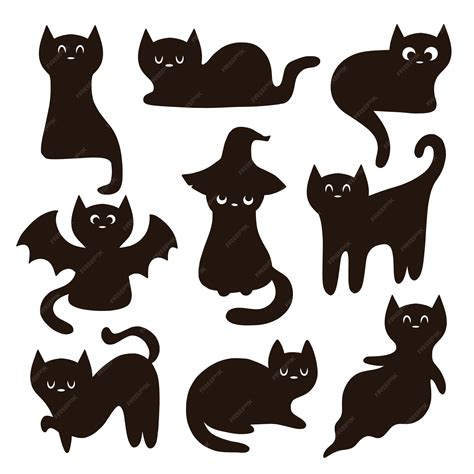 Halloween Black Cat Silhouette Clip Art