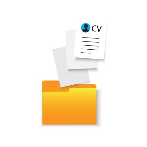 Premium Vector | Folder with personal files. Resume cv file. Vector ...