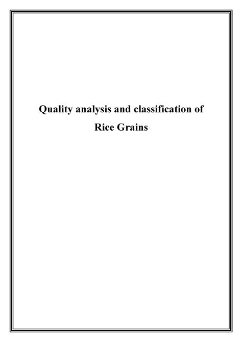 Report documents check - Quality analysis and classification of Rice ...
