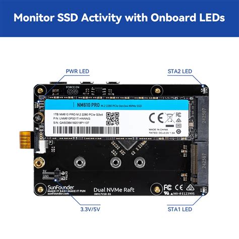 Sunfounder Dual Nvme Raft For Raspberry Pi 5 Pcie Gen | Desertcart INDIA
