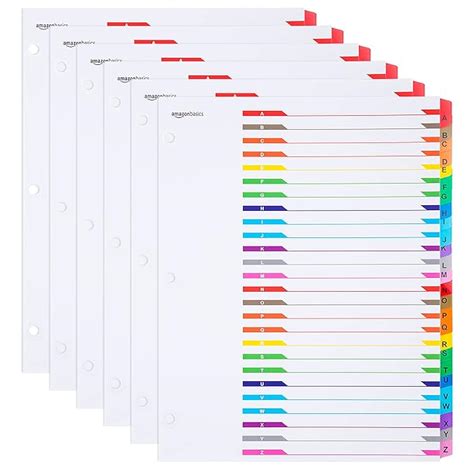 AmazonBasics Paper Binder Dividers, A-Z Tabs, 6/Pack : Amazon.in ...