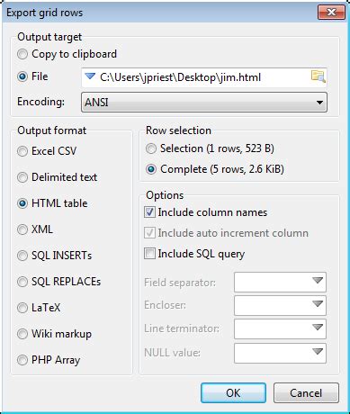Image result for HeidiSQL Export Data
