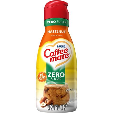 Nestle Coffee Mate Zero Sugar Liquid Coffee Creamer - Hazelnut, 32 oz ...