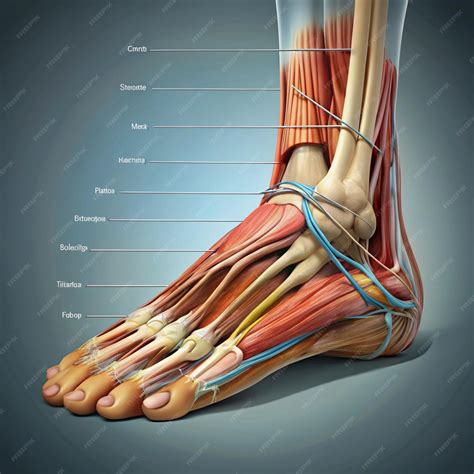 Human Foot Muscle Diagram Medical and Educational Illustration ...