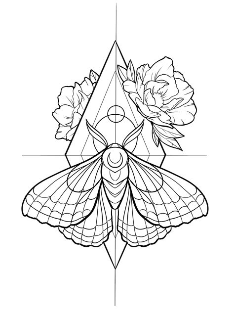 Artistic Moth Tattoo Sketch Designs for Unique Body Art