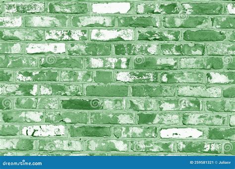 Brick Wall with Unusual Green Bricks Stock Image - Image of house, dirty: 259581321