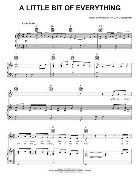 A Little Bit Of Everything by Dawes Sheet Music for Piano, Vocal ...